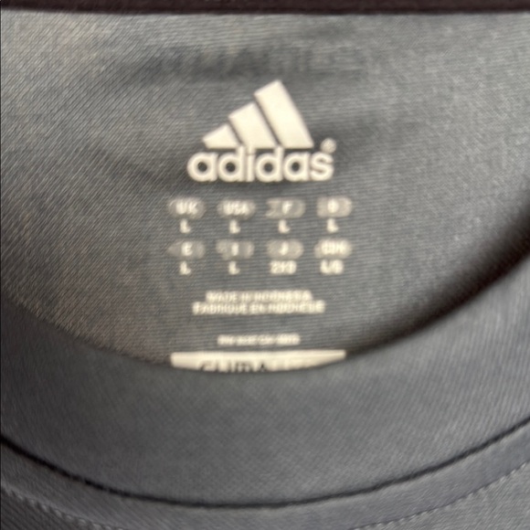 Adidas Climalite Blue w/Black Stripes Short Sleeve Tee. Size Large. Lightweight - Picture 2 of 6